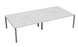 Express 4 Person White Office Bench Desk 2400mm x 1600mm BENCH TC Group Silver White No Gap