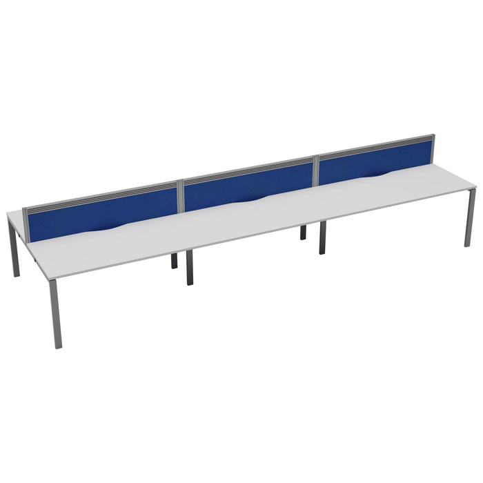 Express 6 person bench desk 3600mm x 1600mm BENCH TC Group Silver White With Gap