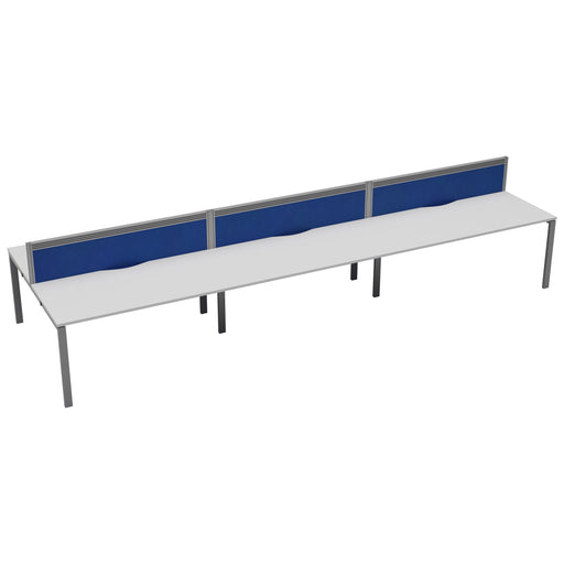 Express 6 Person Bench Desk 4800mm x 1600mm BENCH TC Group Silver White With Gap
