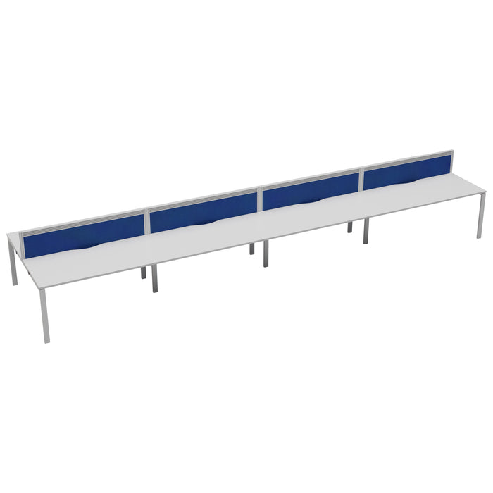Express 8 Person Bench Desk 4800mm x 1600mm BENCH TC Group White White With Gap