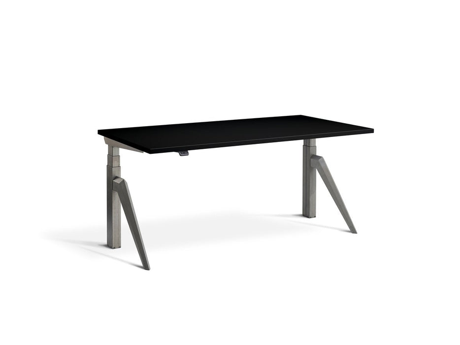 Five Raw Steel Height Adjustable Desk Desking Lavoro Raw Steel 1200 x 700mm Black