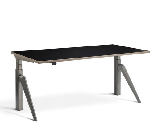 Five Raw Steel Height Adjustable Desk Desking Lavoro Raw Steel 1200 x 700mm Black / Ply Edge