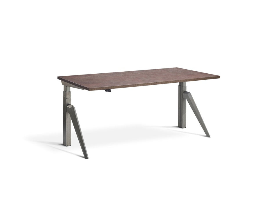 Five Raw Steel Height Adjustable Desk Desking Lavoro Raw Steel 1200 x 700mm Ferro Bronze