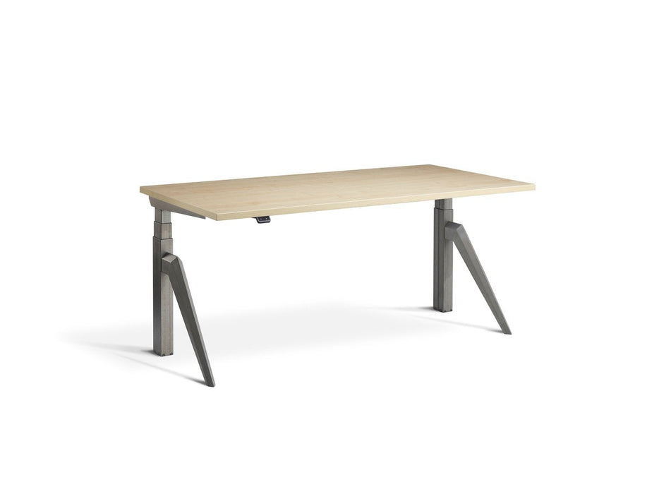 Five Raw Steel Height Adjustable Desk Desking Lavoro Raw Steel 1200 x 700mm Maple