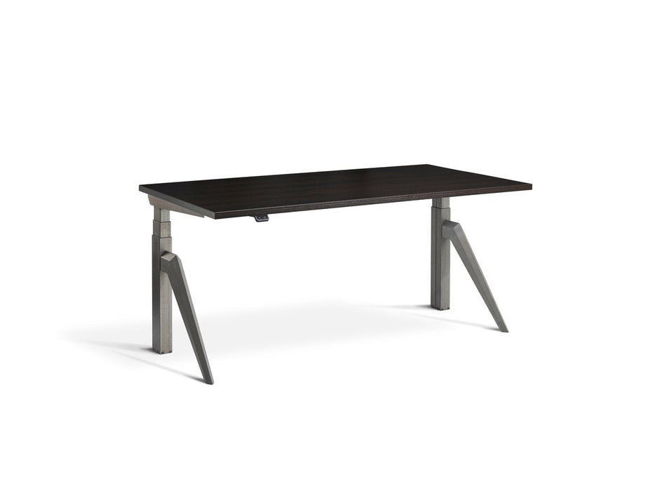 Five Raw Steel Height Adjustable Desk Desking Lavoro Raw Steel 1200 x 700mm Wenge