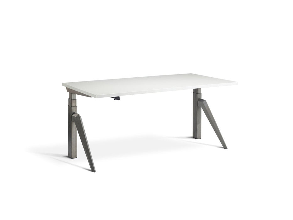 Five Raw Steel Height Adjustable Desk Desking Lavoro Raw Steel 1200 x 700mm White
