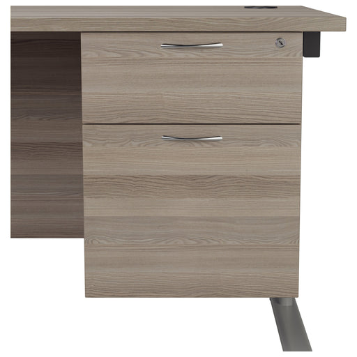 Fixed Underdesk Pedestal PEDESTALS TC Group Grey Oak 2 Drawers To fit 600 deep desk