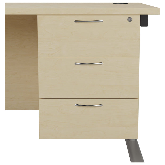 Fixed Underdesk Pedestal PEDESTALS TC Group Maple 3 Drawers To fit 600 deep desk