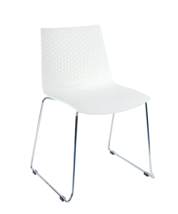 Flex Skid Base Side Chair BREAKOUT Global Chair White 