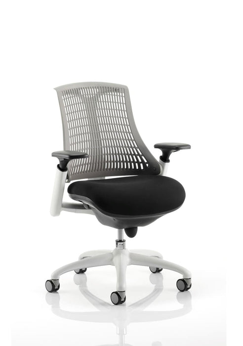 Flex Task Operator Chair White Frame Clearance Dynamic Office Solutions Grey Black None