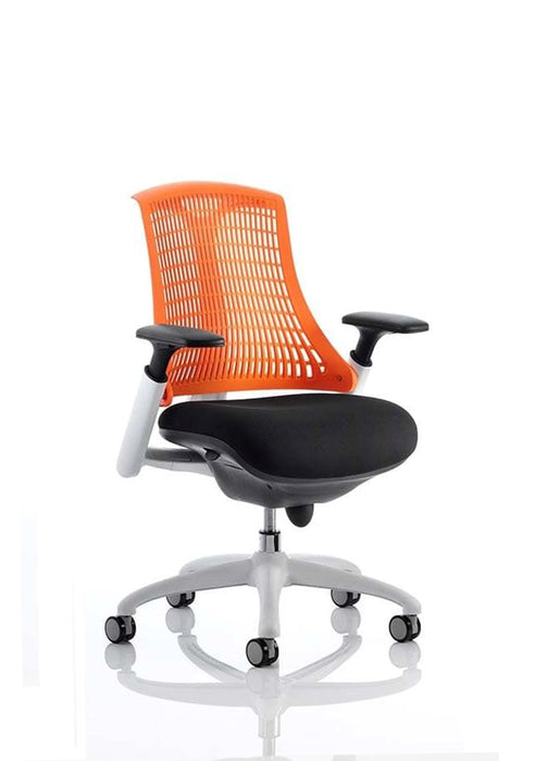 Flex Task Operator Chair White Frame Clearance Dynamic Office Solutions Orange Black None