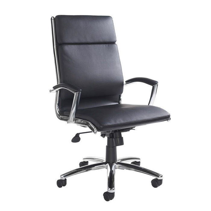 Florence high back executive chair - black leather faced Seating Dams 