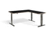 Forge Raw Steel Height Adjustable Corner Desk Desking Lavoro 1600 x 1600 Black Ply Edge 