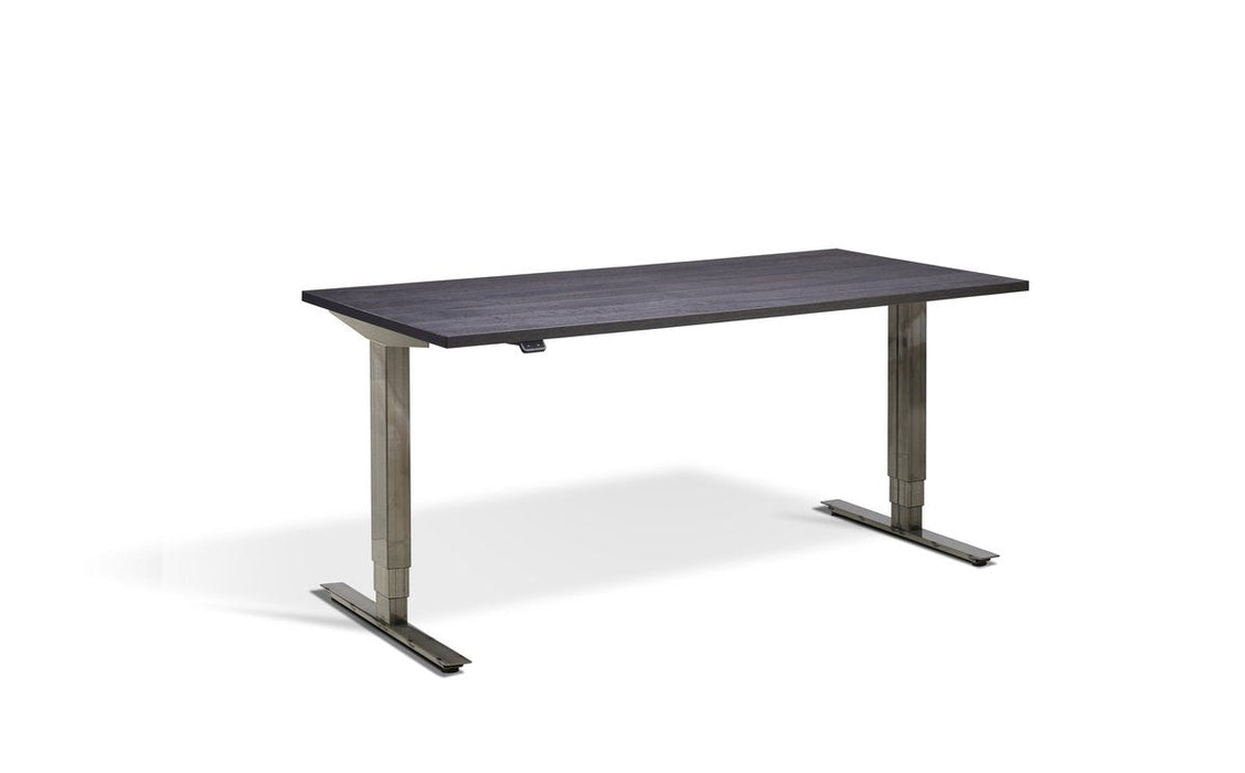 Forge Raw Steel Height Adjustable Desk - 700mm Wide Desking Lavoro 1200 x 700mm Anthracite Sherman Oak 