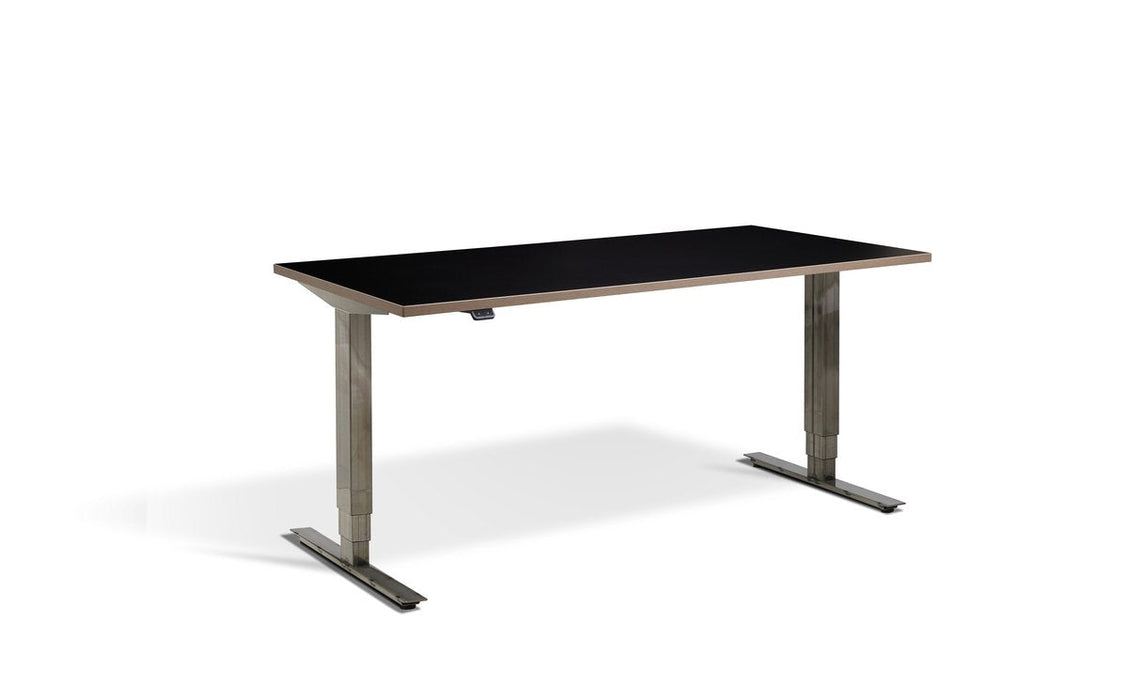 Forge Raw Steel Height Adjustable Desk - 700mm Wide Desking Lavoro 1200 x 700mm Black / Ply Edge 