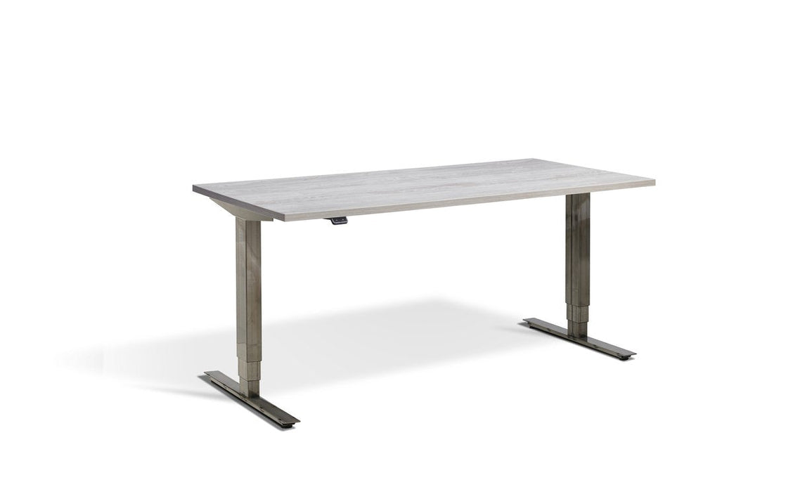 Forge Raw Steel Height Adjustable Desk - 700mm Wide Desking Lavoro 1200 x 700mm Cascina Pine 