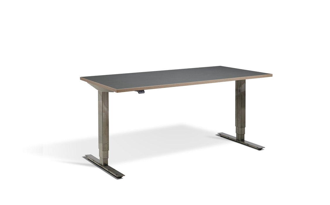Forge Raw Steel Height Adjustable Desk - 700mm Wide Desking Lavoro 1200 x 700mm Graphite / Ply Edge 