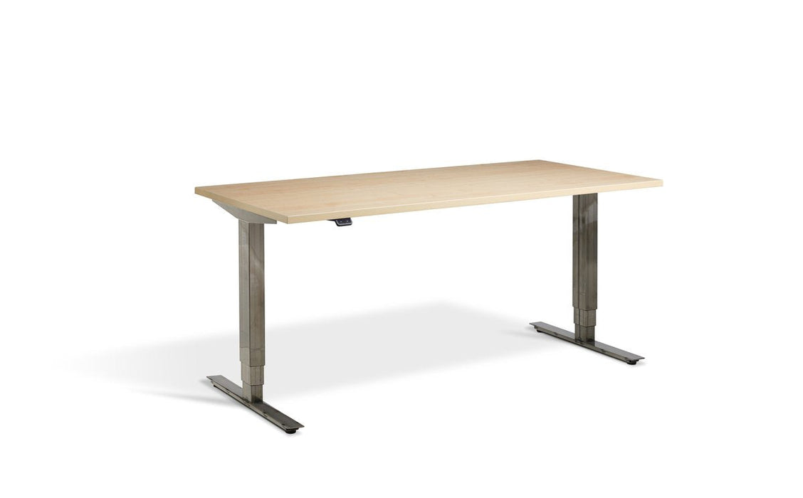 Forge Raw Steel Height Adjustable Desk - 700mm Wide Desking Lavoro 1200 x 700mm Maple 