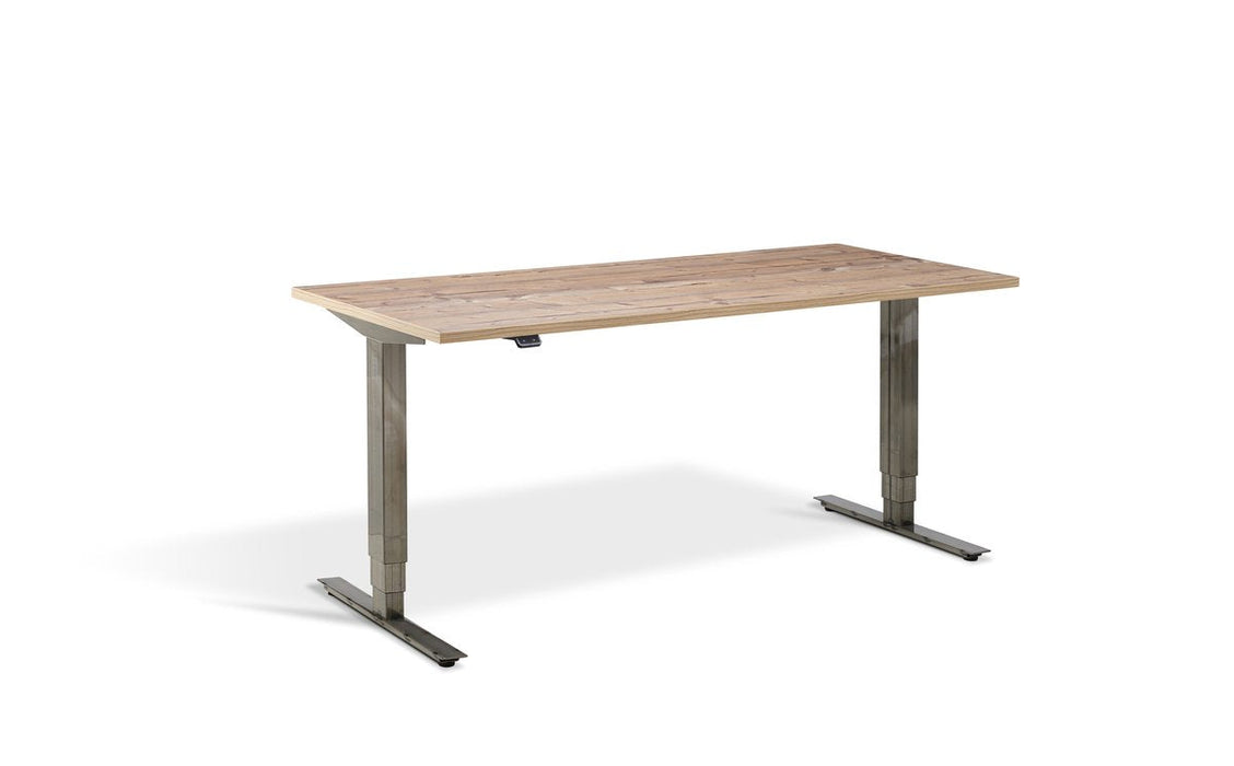 Forge Raw Steel Height Adjustable Desk - 700mm Wide Desking Lavoro 1200 x 700mm Timber 