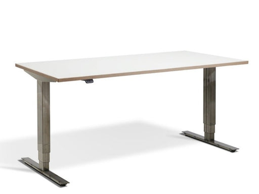 Forge Raw Steel Height Adjustable Desk - 700mm Wide Desking Lavoro 1200 x 700mm White / Ply Edge 