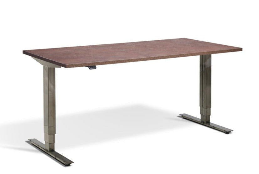 Forge Raw Steel Height Adjustable Desk - 800mm Width Desking Lavoro 1200 x 800mm Ferro Bronze 
