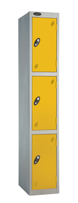 Full Height Locker 305 w x 380 d Storage Lion Steel 305 W x 380 D Yellow Three