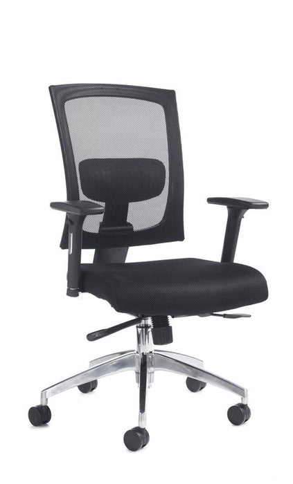 Gemini mesh task chair with adjustable arms - black Seating Dams 