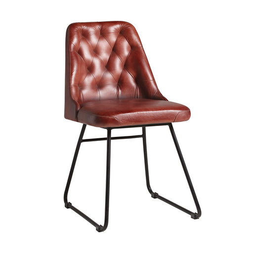 Harland Leather Sidechair Seating zaptrading Vintage Red 