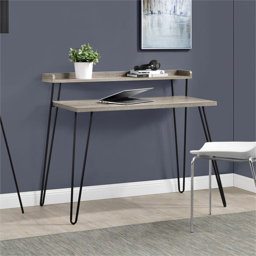 Haven Desk with riser Desking Alphason / Dorel Distressed Gray Oak 