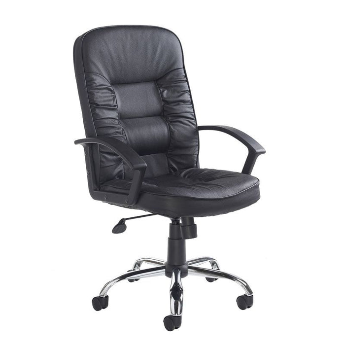 Hertford high back managers chair - black leather faced Seating Dams 