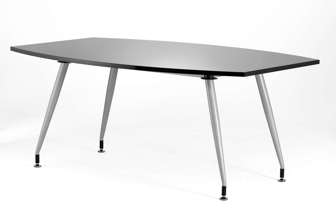 High Gloss Writable Boardroom Table Boardroom and Conference Tables Dynamic Office Solutions Black 1800 