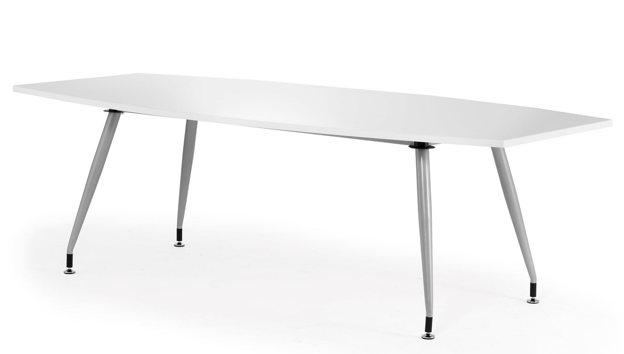 High Gloss Writable Boardroom Table Boardroom and Conference Tables Dynamic Office Solutions White 2400 