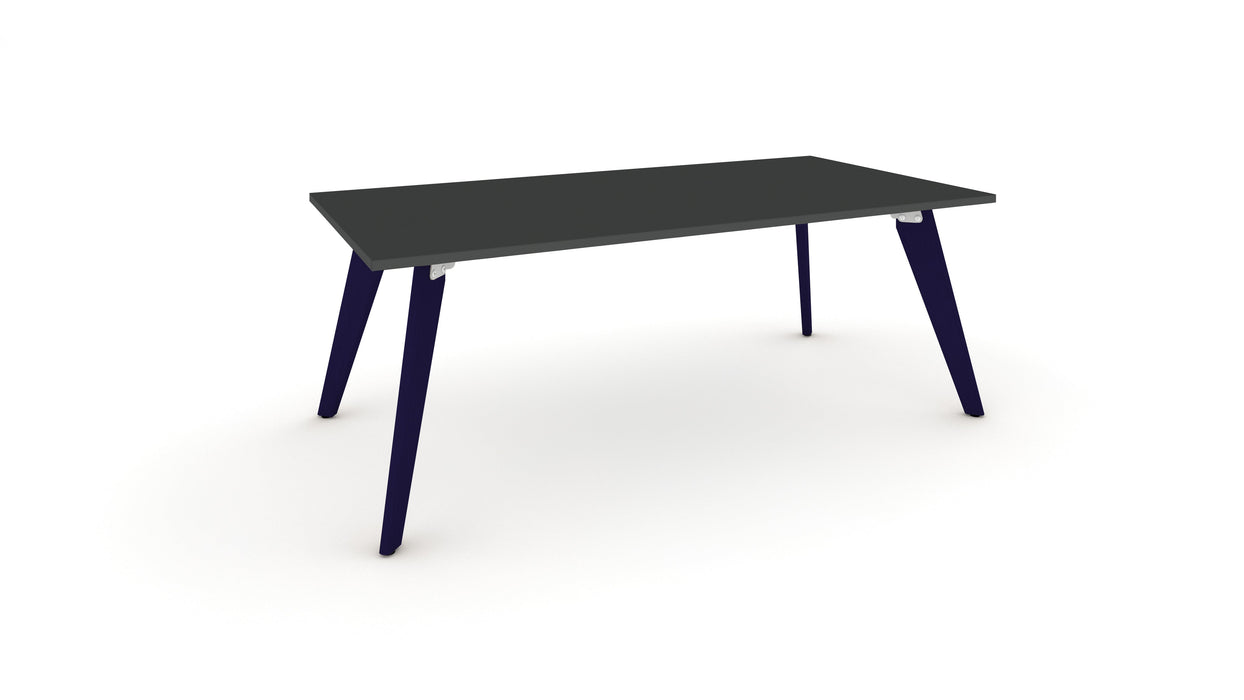 Hub Coloured leg Meeting Tables 1600mm x 1200mm Meeting Tables Workstories 1600mm x 1200mm Anthracite Cobalt Blue RAL5013