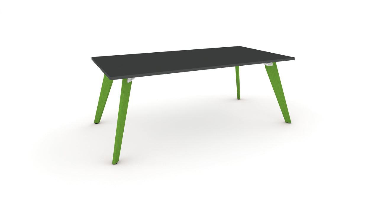 Hub Coloured leg Meeting Tables 1600mm x 1200mm Meeting Tables Workstories 1600mm x 1200mm Anthracite Green RAL6018