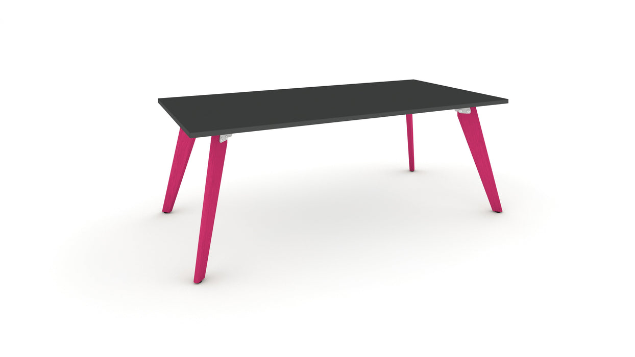 Hub Coloured leg Meeting Tables 1600mm x 1200mm Meeting Tables Workstories 1600mm x 1200mm Anthracite Heather Violet RAL4003