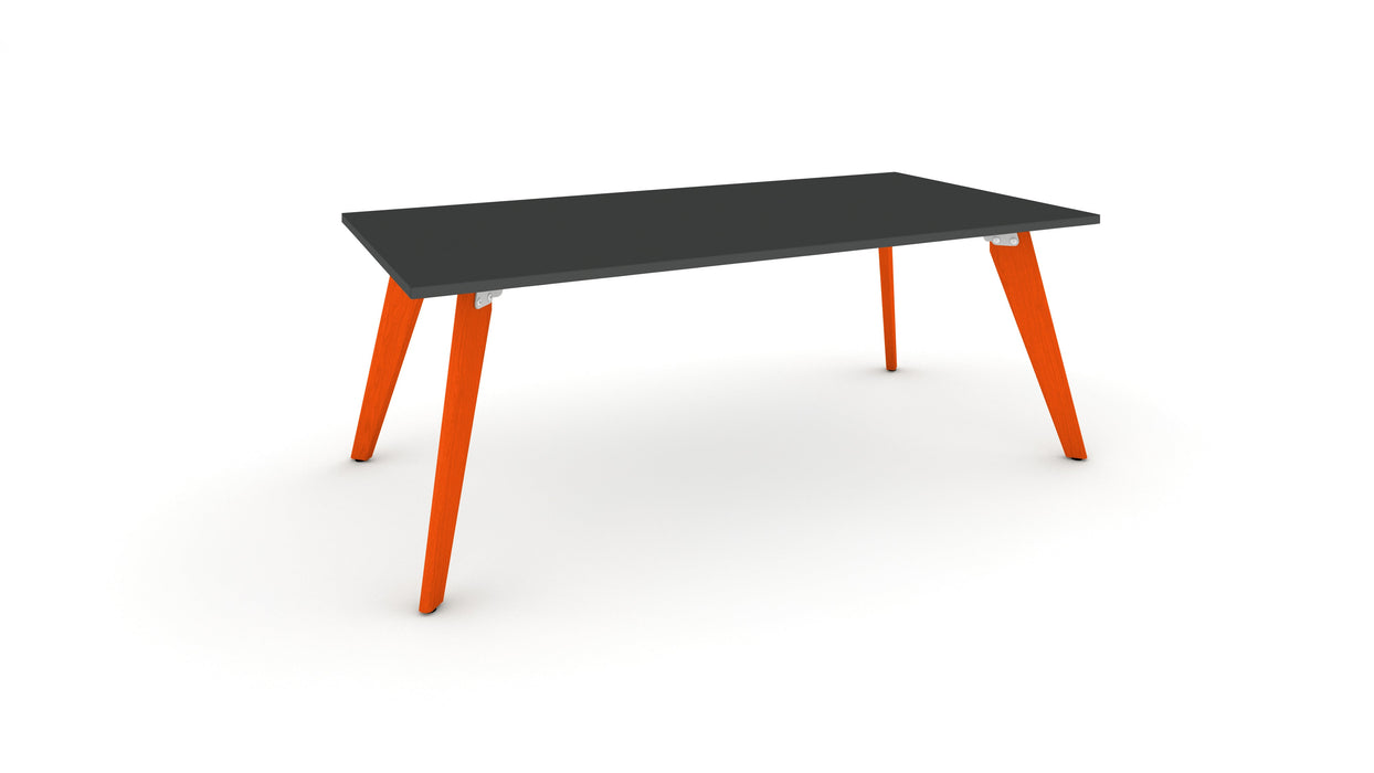 Hub Coloured leg Meeting Tables 1600mm x 1200mm Meeting Tables Workstories 1600mm x 1200mm Anthracite Orange RAL2004