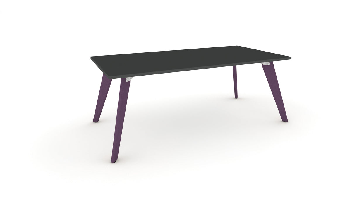 Hub Coloured leg Meeting Tables 1600mm x 1200mm Meeting Tables Workstories 1600mm x 1200mm Anthracite Red Lilac RAL4001