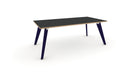 Hub Coloured leg Meeting Tables 1600mm x 1200mm Meeting Tables Workstories 1600mm x 1200mm Anthracite/Ply Cobalt Blue RAL5013