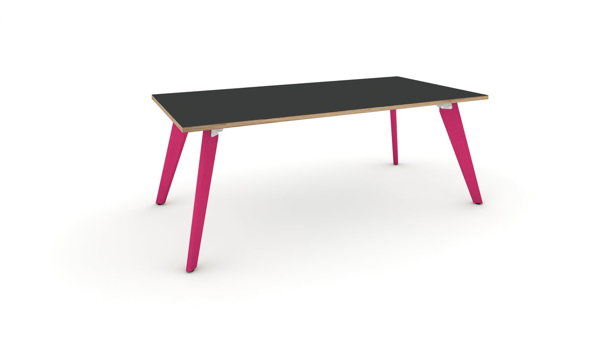 Hub Coloured leg Meeting Tables 1600mm x 1200mm Meeting Tables Workstories 1600mm x 1200mm Anthracite/Ply Heather Violet RAL4003