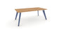 Hub Coloured leg Meeting Tables 1600mm x 1200mm Meeting Tables Workstories 1600mm x 1200mm Gold Craft Oak Pigeon Blue RAL5014