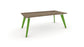 Hub Coloured leg Meeting Tables 1600mm x 1200mm Meeting Tables Workstories 1600mm x 1200mm Grey Nebraska Oak Green RAL6018