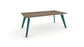 Hub Coloured leg Meeting Tables 1600mm x 1200mm Meeting Tables Workstories 1600mm x 1200mm Grey Nebraska Oak Turquoise Blue RAL5018