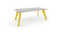 Hub Coloured leg Meeting Tables 1600mm x 1200mm Meeting Tables Workstories 1600mm x 1200mm Light Grey/Ply Yellow RAL1021