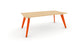 Hub Coloured leg Meeting Tables 1600mm x 1200mm Meeting Tables Workstories 1600mm x 1200mm Maple Orange RAL2004