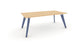 Hub Coloured leg Meeting Tables 1600mm x 1200mm Meeting Tables Workstories 1600mm x 1200mm Maple Pigeon Blue RAL5014