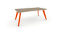 Hub Coloured leg Meeting Tables 1600mm x 1200mm Meeting Tables Workstories 1600mm x 1200mm Stone Grey/Ply Orange RAL2004
