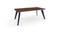 Hub Coloured leg Meeting Tables 1600mm x 1200mm Meeting Tables Workstories 1600mm x 1200mm Walnut Cobalt Blue RAL5013
