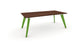 Hub Coloured leg Meeting Tables 1600mm x 1200mm Meeting Tables Workstories 1600mm x 1200mm Walnut Green RAL6018