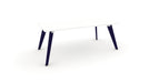 Hub Coloured leg Meeting Tables 1600mm x 1200mm Meeting Tables Workstories 1600mm x 1200mm White Cobalt Blue RAL5013