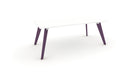 Hub Coloured leg Meeting Tables 1600mm x 1200mm Meeting Tables Workstories 1600mm x 1200mm White Pastel Violet RAL4009